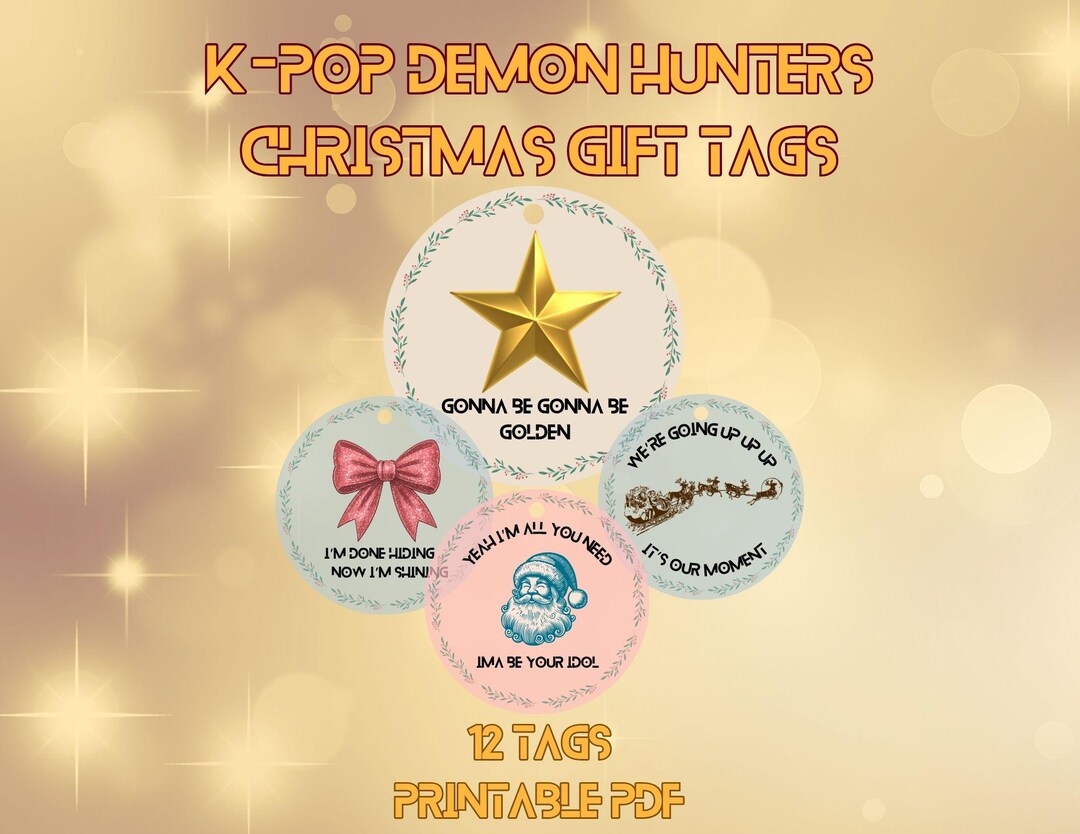K-pop Demon Hunters Inspired Printable Christmas Gift Tags – 12 ...