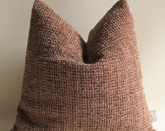 Burgundy–brown / wine–tan mélange Textured Pillow Cover