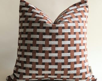 Woven Texture Pillow Cover, Recycled Sustainable Cushion, Modern Designer Throw