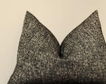 Textured Black & White Decorative Pillow Cover