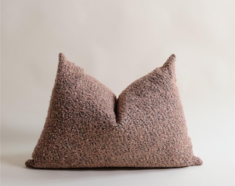 Cinnamon Bouclé Pillow – Textured Cushion Cover, Cozy Woven Throw Pillow