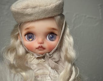 Sold out! | Custom Pop Mart Blythe OOAK Art Doll | Cute Palm-Sized Handmade Doll | Custom Blythe|Soft Mohair Wig