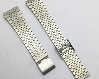 Brazalete de reloj Casio B-448L vintage para hombre, de acero inoxidable, 18 mm