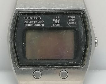 Reloj Seiko Quartz LC Chronograph 0634-5009 Digital Vintage para Piezas