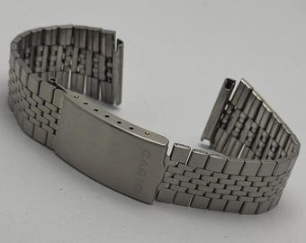 Correa de repuesto vintage para reloj Casio B-609N de acero inoxidable de 20 mm para hombre