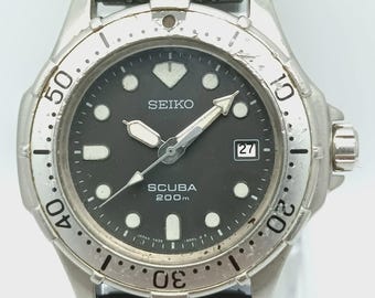 セイコー スキューバ 7N35‑6000 クォーツダイバーズウォッチ – ヴィンテージステンレススチール メンズダイバーズウォッチ
