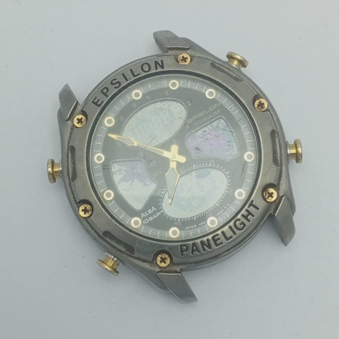 Seiko Alba Epsilon Panelight Quartz V085-0020 Titanium Vintage
