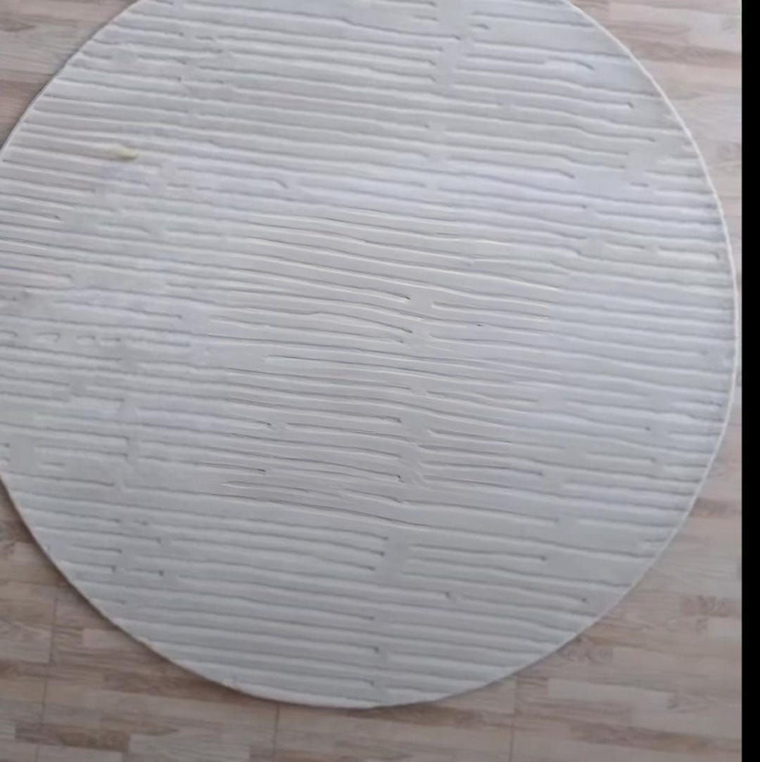 Cordero Y Rug Ribbed Fluffy Round Rug | White Corduroy Shaggy Area Carpet.nursery ...