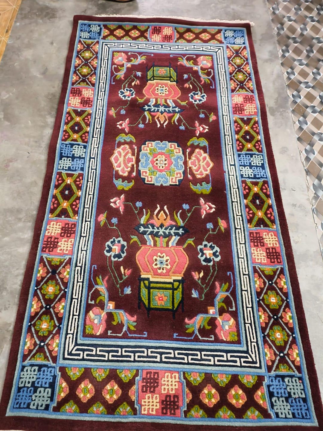 Tibetan Rug Traditional | Intricate Floral Motifs | Handmade ...