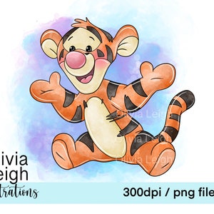 Schattige Baby Winnie de Poeh Teigetje Clipart PNG-bestanden DIGITALE DOWNLOAD Commercieel gebruik afdrukbaar afbeelding 1