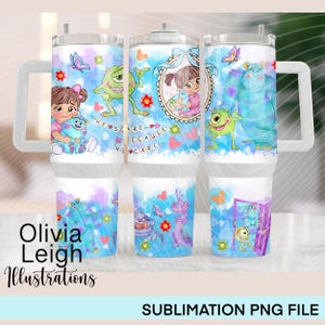 Monsters Inc, Sully, Boo, Sublimation Wrap PNG Datei DIGITAL DOWNLOAD 40 Unzen Tumbler Design Printable