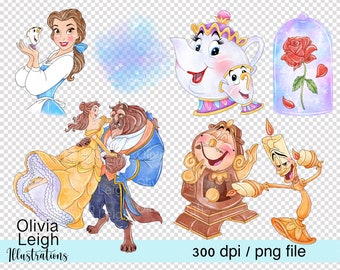 プリンセスベル美女と野獣かわいいクリップアートPNGファイルデジタル