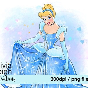 Princess Cinderella Cute Clipart PNG Files DIGITAL DOWNLOAD Printable ...