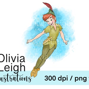 Peter Pan Cute Clipart PNG Files DIGITAL DOWNLOAD  Printable