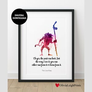 Stampa citazione di Rafiki del Re Leone-Arte murale-Regalo-Nursery DOWNLOAD DIGITALE Stampabile