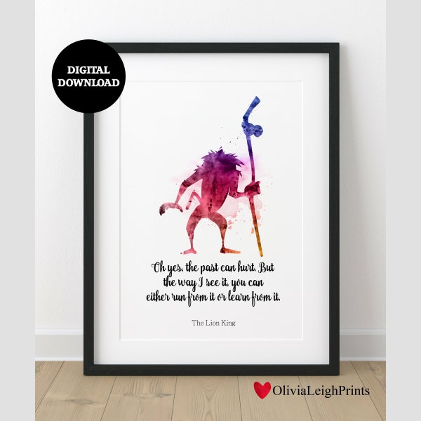 The Lion King Rafiki Quote Print-Wall Art-Gift-Nursery DIGITAL DOWNLOAD Printable