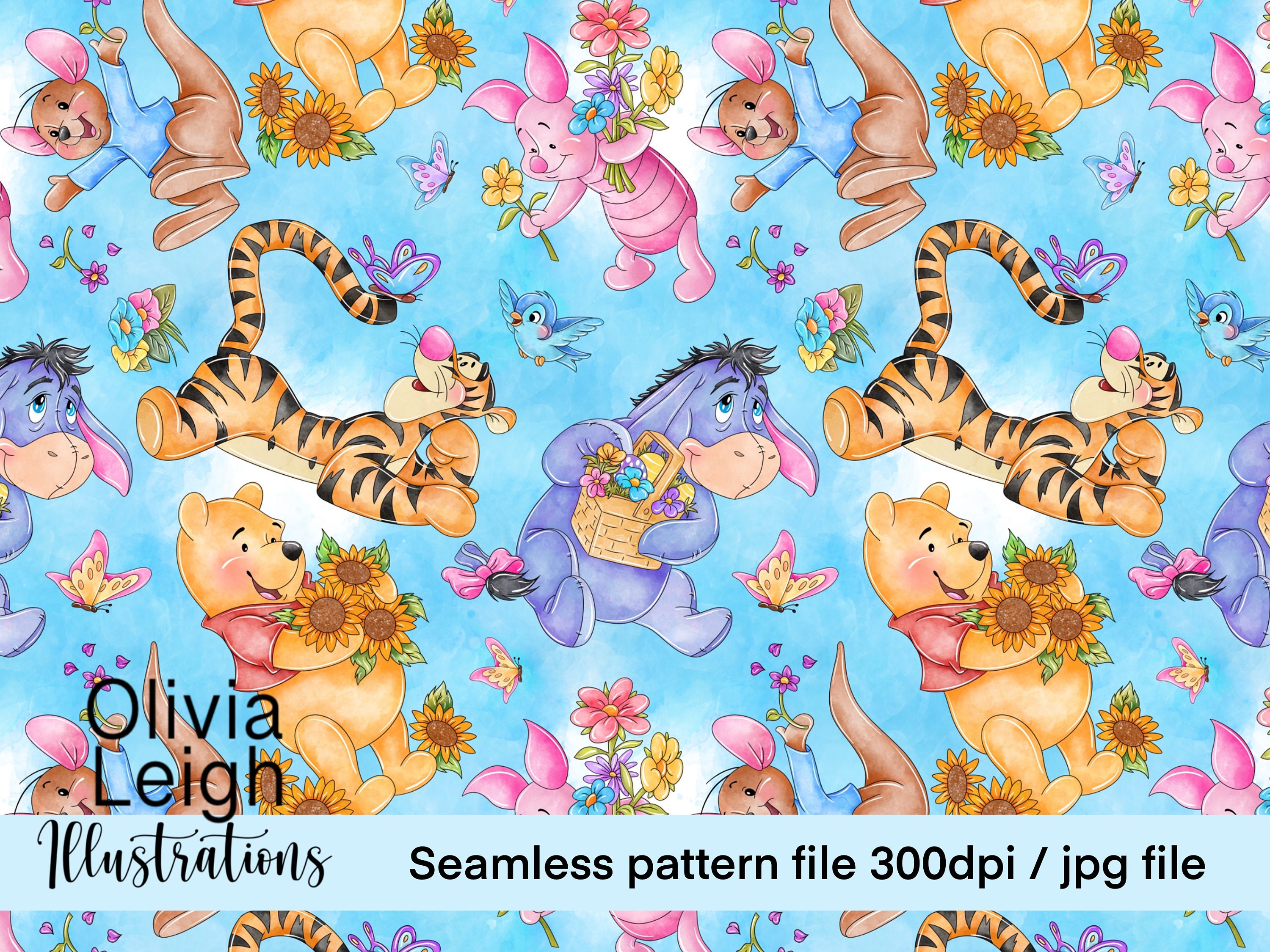 Cute Spring Time Winnie the Pooh Eeyore Tigger and Piglet - Etsy Finland