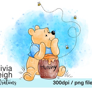 Winnie l'ourson, ourson mignon Clipart PNG fichiers TÉLÉCHARGEMENT NUMÉRIQUE imprimable