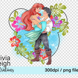 Princess Ariel the Little Mermaid Cute Clipart Sublimation PNG Files ...