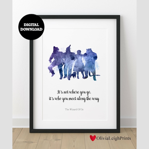 The Wizard Of Oz Art Print Quote New Home Gift DIGITAL DOWNLOAD Printable