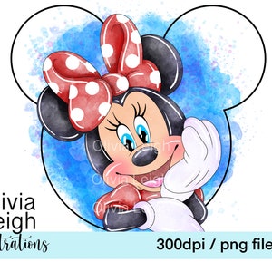 Archivos PNG de sublimación de imágenes prediseñadas lindas de Minnie DESCARGA DIGITAL Imprimibles