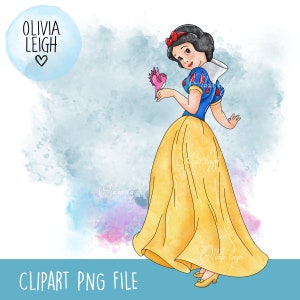 Princess Snow White Cute Clipart PNG Files DIGITAL DOWNLOAD  Printable