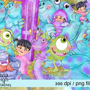 Reihe von Monstern Inc Clipart PNG-Dateien DIGITAL DOWNLOAD Printable
