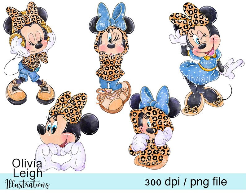 Disney Mickey and Friends Toddler/Kids Girl Minnie Mouse Leopard Print Polyester Fabric Hooded Puffer Jacket Pink