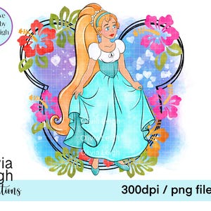 Princesa, Thumbelina, Floral Cute Clipart Sublimação PNG Arquivos DOWNLOAD DIGITAL Imprimível