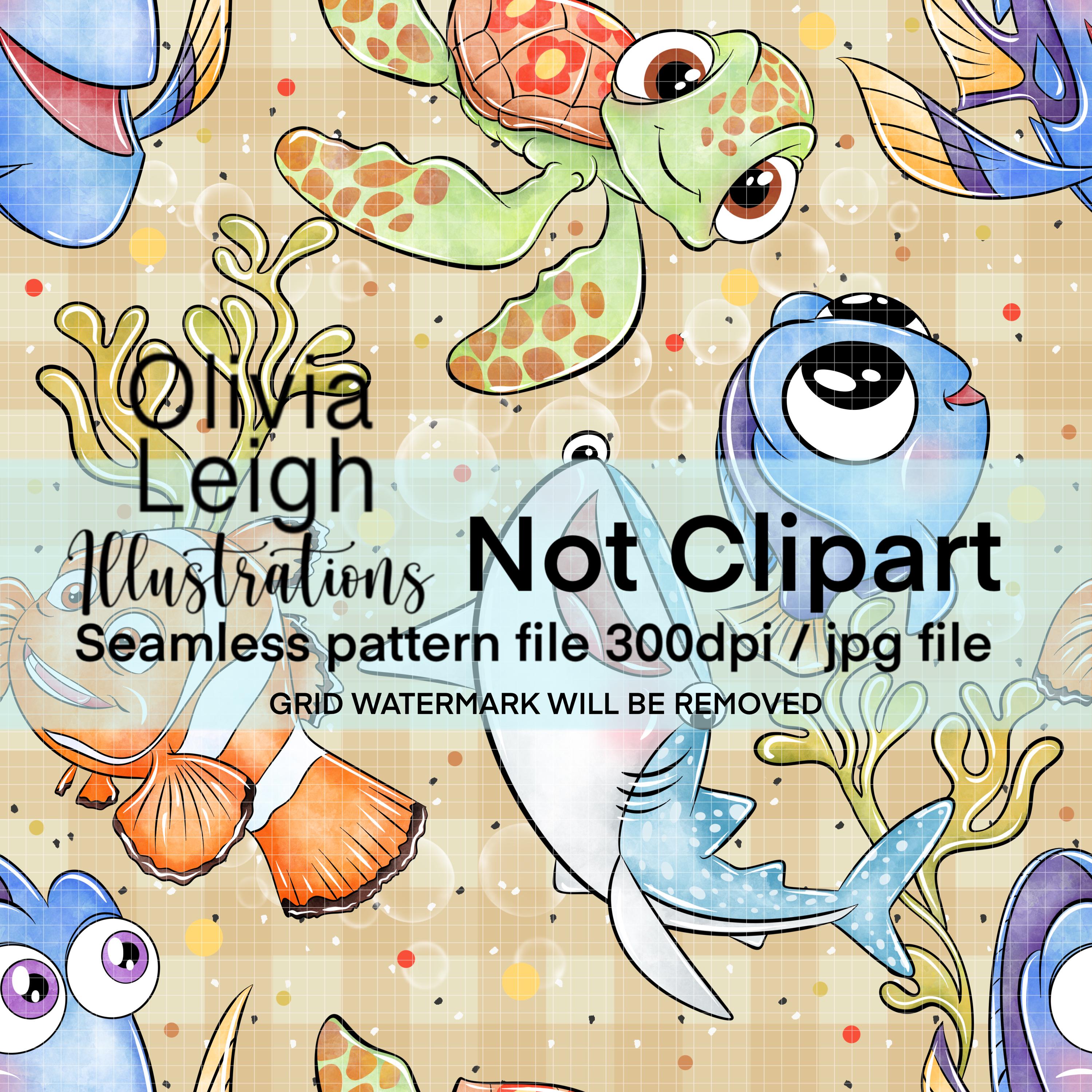 Finding Nemo, Finding Dory, Cute, Seamless Repeat Pattern. Digital ...