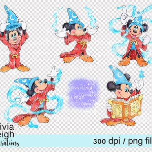 Set of Mickey Mouse Sorcerer Clipart PNG Files DIGITAL DOWNLOAD ...