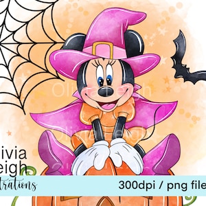Archivos PNG de lindas calabazas de Halloween de Minnie Mouse DESCARGA DIGITAL Imprimibles