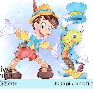 Pinocchio PNG sublimation mignon fichiers clipart TÉLÉCHARGEMENT NUMÉRIQUE imprimable