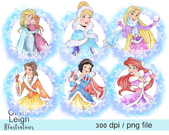 プリンセスベル、シンデレラ、白雪姫、ラプンツェル、エルサ、アナの