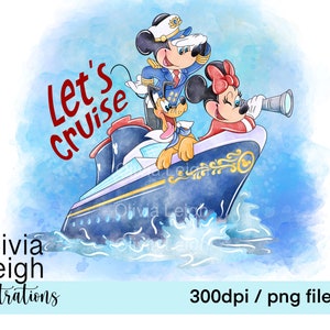 Archivos de imágenes prediseñadas de sublimación de Mickey Mouse Cruise Boat PNG DESCARGA DIGITAL Imprimible