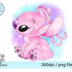 Stitch Angel Cute Clipart PNG Files DIGITAL DOWNLOAD  Printable