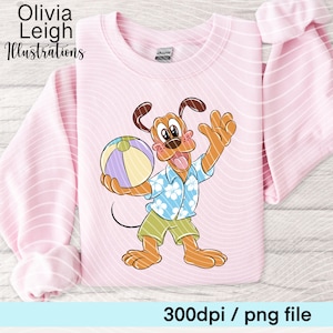 Archivos PNG de la piscina de verano de Plutón dibujados a mano DESCARGA DIGITAL Imprimible Uvdtf