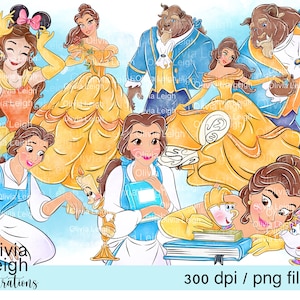 Conjunto de lindos archivos PNG de La Bella y la Bestia para DESCARGAR DIGITAL e imprimir
