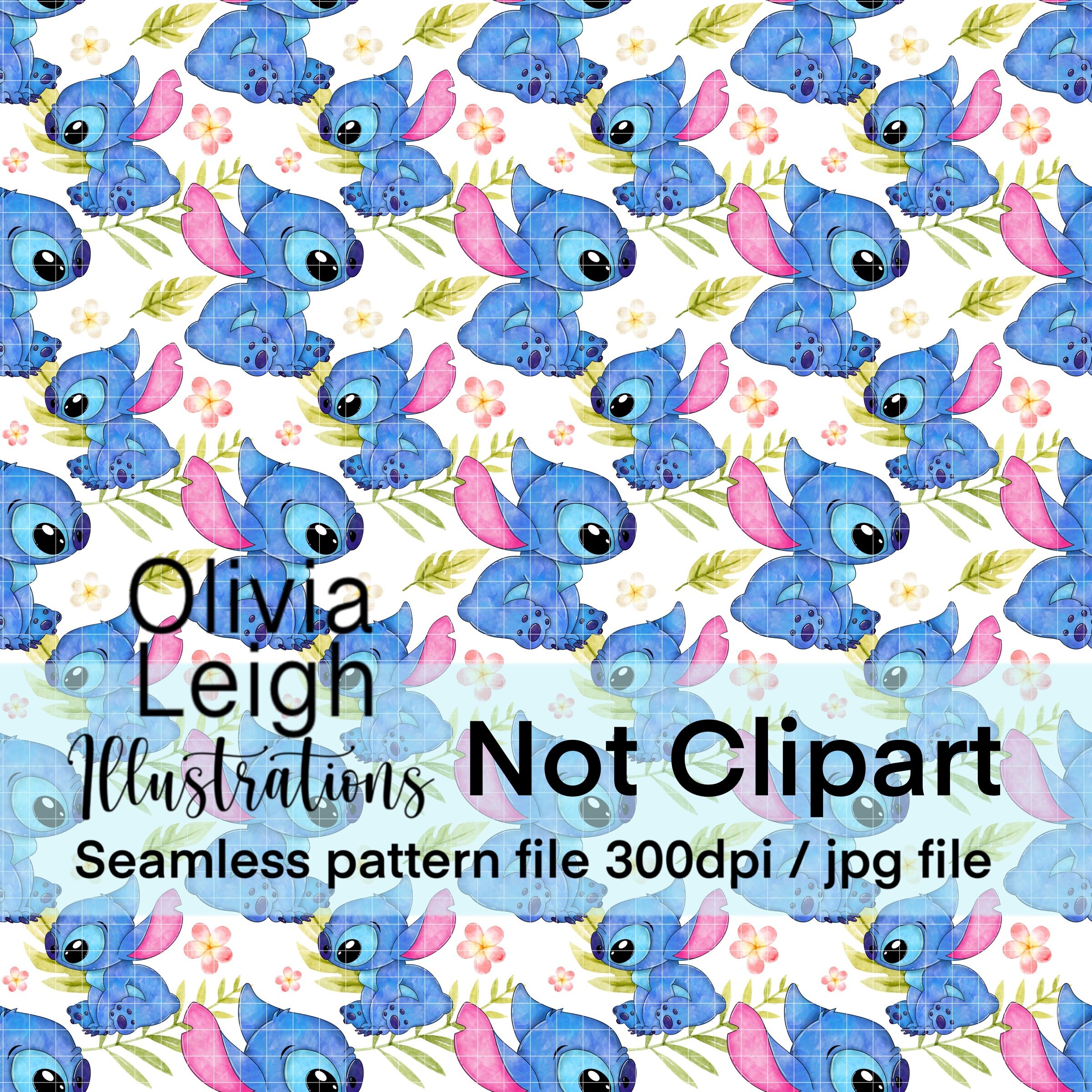 Lilo and Stitch Cute Seamless Pattern. Digital Paper. DIGITAL DOWNLOAD ...
