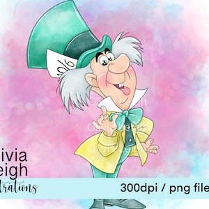 Alicia en el país de las maravillas El Sombrerero Loco Lindo Clipart PNG Archivos DESCARGA DIGITAL Imprimible