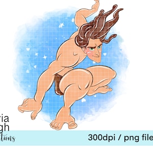 Tarzan niedlichen Clipart PNG-Dateien Hand gezeichnet DIGITAL DOWNLOAD druckbare