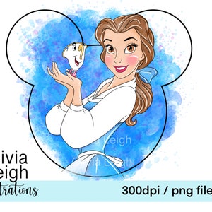 Beauty And The Beast Cute Clipart Sublimation PNG Files DIGITAL DOWNLOAD Printable