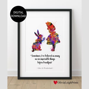 Alice In wonderland Print-Wall Art-Gift-Nursery
