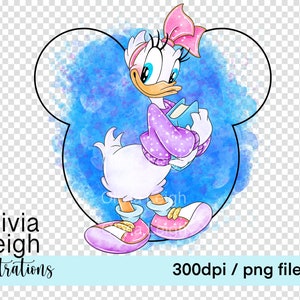 Daisy Duck Cute Clipart Sublimation PNG Files DIGITAL DOWNLOAD ...