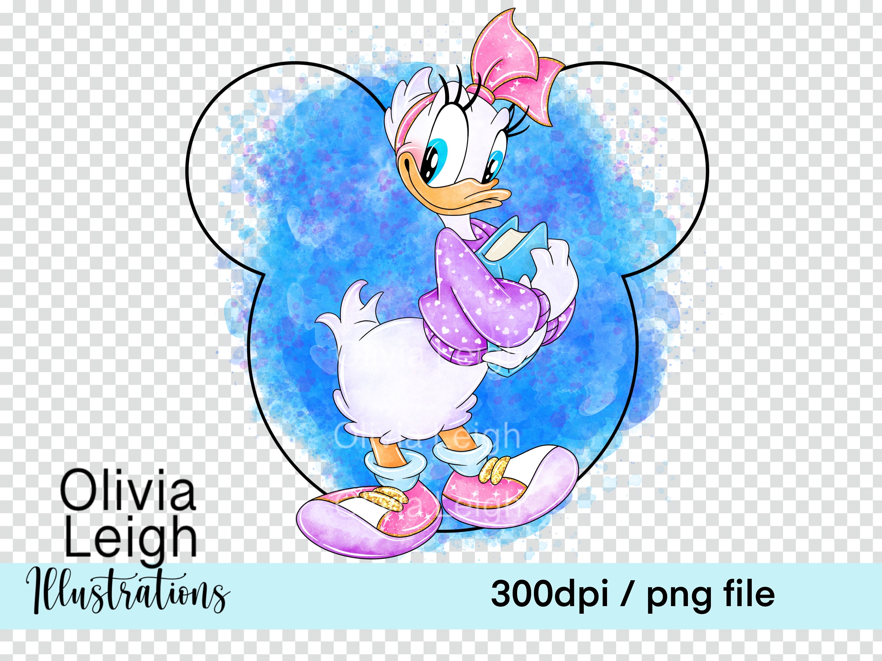 Daisy Duck Cute Clipart Sublimation PNG Files DIGITAL DOWNLOAD ...