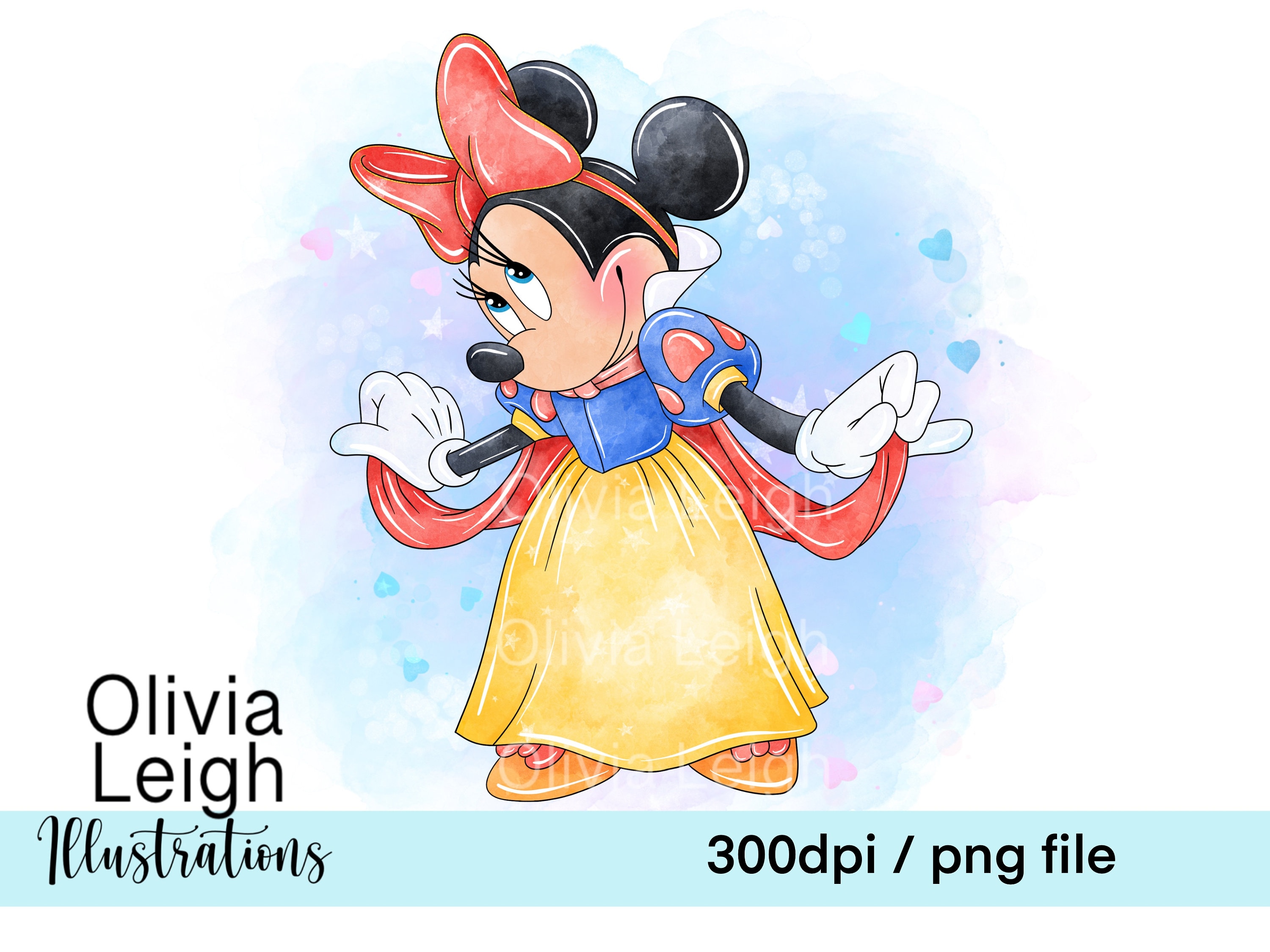 ミニーマウスプリンセス白雪姫かわいいクリップアートPNG