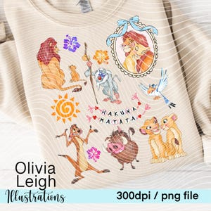 The Lion King, Hakuna Matata, PNG Frame Bow Coquette Style Shirt Design File DIGITAL DOWNLOAD