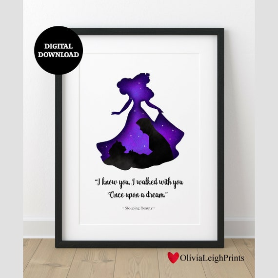 Sleeping Beauty Word Art Quote Printwall Artgiftnursery Etsy