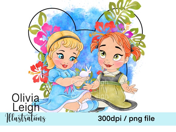 Princess Elsa And Anna Frozen Cute Clipart PNG Files DIGITAL -  Portugal