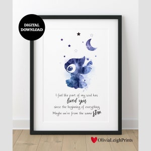 Lilo e Stitch Word Art Quote Print-Wall Art DOWNLOAD DIGITALE Stampabile